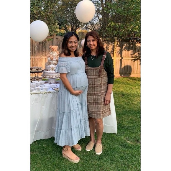 VICI Confident Pocketed Off The Shoulder Tiered Maxi Dress - Picture 3 of 3